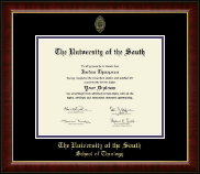 The University of the South diploma frame - Gold Embossed Diploma Frame in Murano