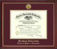 Fordham University diploma frame - Gold Engraved Medallion Diploma Frame in Kensington Gold
