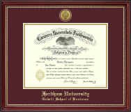 Fordham University diploma frame - Gold Engraved Medallion Diploma Frame in Kensington Gold