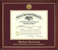 Fordham University diploma frame - Gold Engraved Medallion Diploma Frame in Kensington Gold