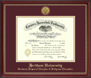 Fordham University diploma frame - Gold Engraved Medallion Diploma Frame in Kensington Gold