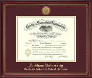 Fordham University diploma frame - Gold Engraved Medallion Diploma Frame in Kensington Gold