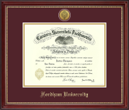 Fordham University diploma frame - Gold Engraved Medallion Diploma Frame in Kensington Gold
