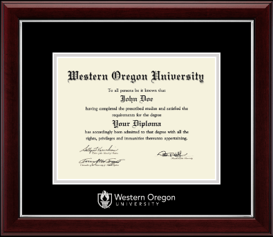 Western Oregon University diploma frame - Silver Embossed Diploma Frame in Gallery Silver