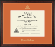 Doane College diploma frame - Gold Embossed Diploma Frame in Studio Gold