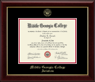Middle Georgia College Gold Embossed Diploma Frame in Gallery
