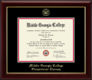 Middle Georgia College Gold Embossed Diploma Frame in Gallery