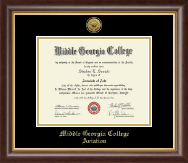 Middle Georgia College Gold Engraved Medallion Diploma Frame in Hampshire