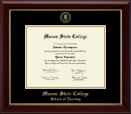 Macon State College Gold Embossed Diploma Frame in Gallery