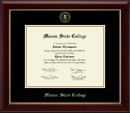 Macon State College Gold Embossed Diploma Frame in Gallery