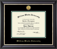 William Woods University Gold Engraved Medallion Diploma Frame in Noir