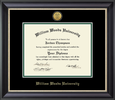 William Woods University diploma frame - Gold Engraved Medallion Diploma Frame in Noir