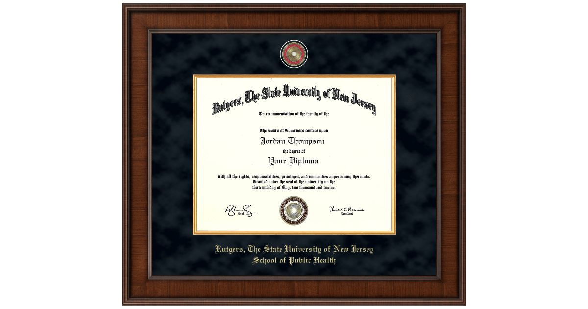 Presidential Masterpiece Diploma Frame in Madison Rutgers University ...