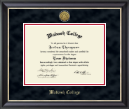 Wabash College Gold Engraved Medallion Diploma Frame in Noir