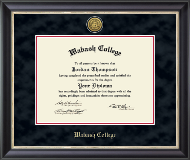Wabash College diploma frame - Gold Engraved Medallion Diploma Frame in Noir