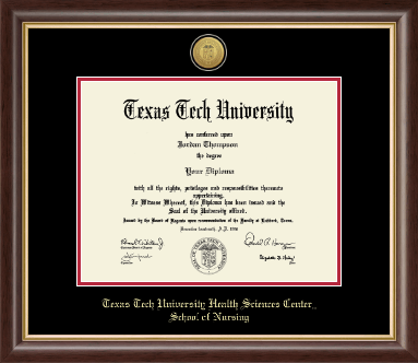 Texas Tech University Health Sciences Center diploma frame - Gold Engraved Medallion Diploma Frame in Hampshire