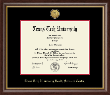Texas Tech University Health Sciences Center diploma frame - Gold Engraved Medallion Diploma Frame in Hampshire
