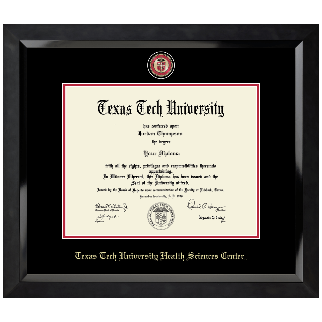 Masterpiece Medallion Diploma Frame in Eclipse Texas Tech University