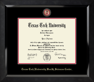 Texas Tech University Health Sciences Center diploma frame - Masterpiece Medallion Diploma Frame in Eclipse