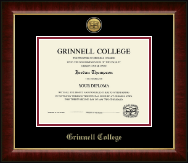 Grinnell College Gold Engraved Medallion Diploma Frame in Murano
