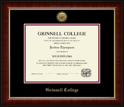 Grinnell College diploma frame - Gold Engraved Medallion Diploma Frame in Murano