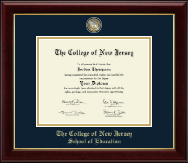 The College of New Jersey Masterpiece Medallion Diploma Frame in Gallery