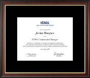 International City County Management Association certificate frame - Certificate Frame in Studio Gold
