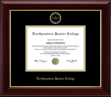 Northeastern Junior College diploma frame - Gold Embossed Diploma Frame in Gallery