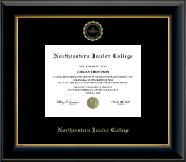 Northeastern Junior College diploma frame - Gold Embossed Diploma Frame in Onyx Gold