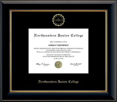 Northeastern Junior College diploma frame - Gold Embossed Diploma Frame in Onyx Gold