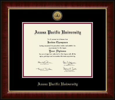 Azusa Pacific University diploma frame - Gold Engraved Medallion Diploma Frame in Murano