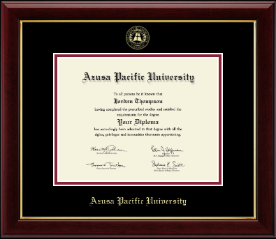 Azusa Pacific University diploma frame - Gold Embossed Diploma Frame in Gallery