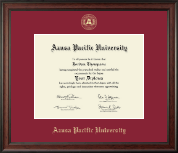 Azusa Pacific University Gold Embossed Diploma Frame in Studio