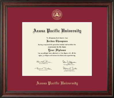 Azusa Pacific University diploma frame - Gold Embossed Diploma Frame in Studio