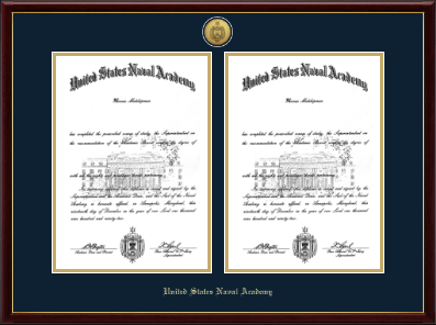 United States Naval Academy diploma frame - Gold Engraved Double Diploma Frame in Galleria