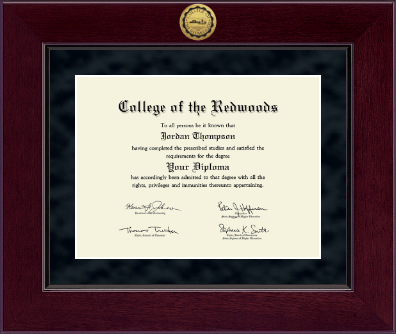 College of the Redwoods diploma frame - Millennium Gold Engraved Diploma Frame in Cordova