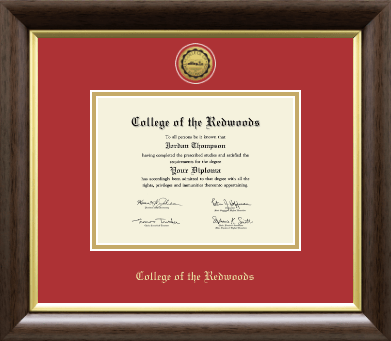 College of the Redwoods diploma frame - Gold Engraved Medallion Diploma Frame in Hampshire