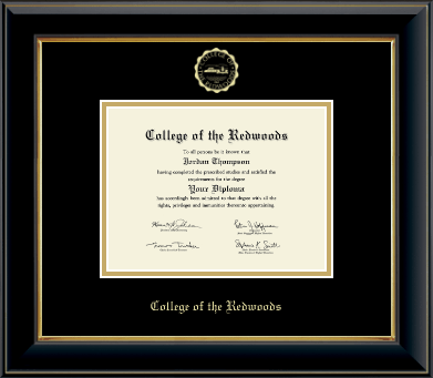 College of the Redwoods diploma frame - Gold Embossed Diploma Frame in Onyx Gold