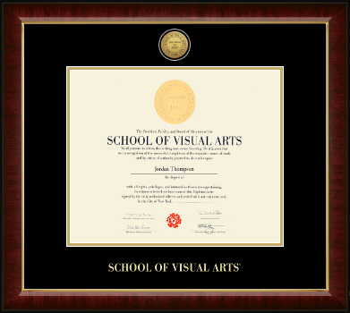 School of Visual Arts diploma frame - Gold Engraved Medallion Diploma Frame in Murano