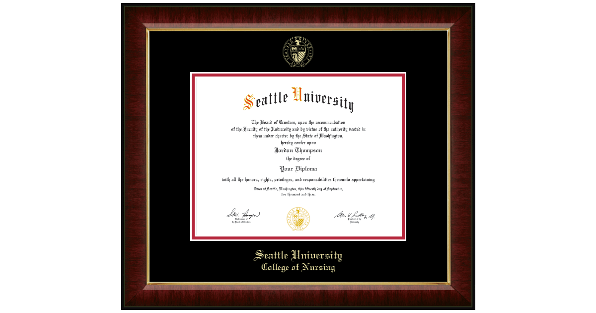 Gold Embossed Diploma Frame in Murano Seattle University Item 250831