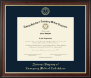 National Registry of Emergency Medical Technicians certificate frame - Gold Embossed Certificate Frame in Studio Gold