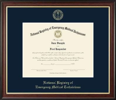 National Registry of Emergency Medical Technicians certificate frame - Gold Embossed Certificate Frame in Studio Gold