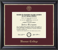 Vassar College Gold Embossed Diploma Frame in Noir