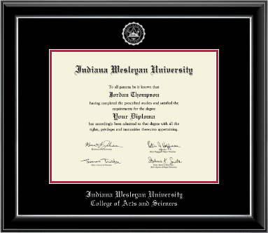 Indiana Wesleyan University diploma frame - Silver Embossed Diploma Frame in Onyx Silver