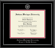 Indiana Wesleyan University  Silver Embossed Diploma Frame in Onyx Silver