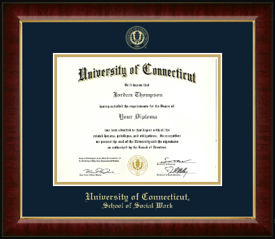 University of Connecticut School of Social Work diploma frame - Gold Embossed Diploma Frame in Murano