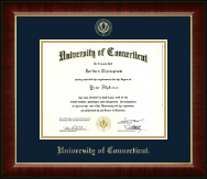 University of Connecticut Gold Embossed Diploma Frame in Murano