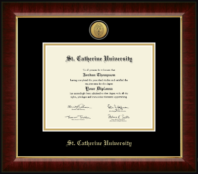 St. Catherine University diploma frame - Gold Engraved Medallion Diploma Frame in Murano