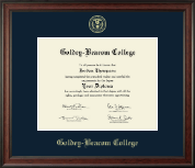 Goldey-Beacom College Gold Embossed Diploma Frame in Studio