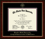 Florida State University Gold Embossed Diploma Frame in Murano